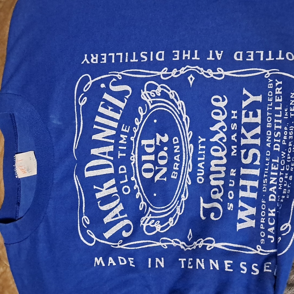 RARE VINTAGE HEF-T MADE IN USA Jack Daniel's Blue Long Sleeve Shirt UNISEX